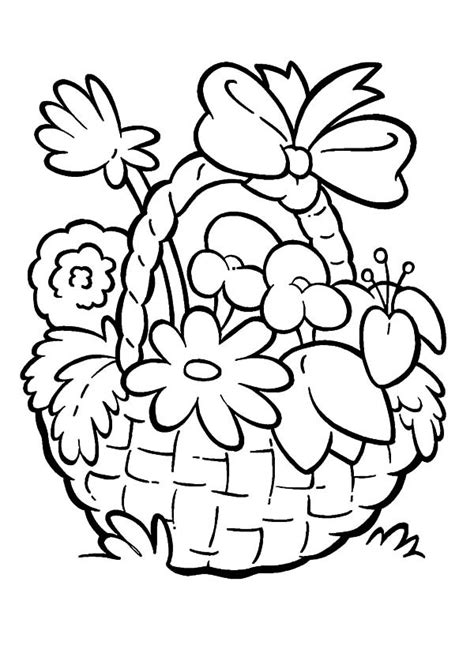 flower basket colouring pages  getcoloringscom  printable