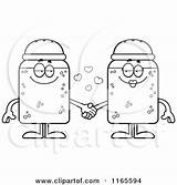 Salt Pepper Coloring Cartoon Holding Hands Clipart Mascots Shaker Cory Thoman Outlined Vector Regarding Notes sketch template
