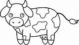 Cow Cute Cows Outline Clipart Clip Line Colorable Drawings Little Animals Animal Cattle Coloring Drawing Cartoon Pages Cliparts Kids Library sketch template