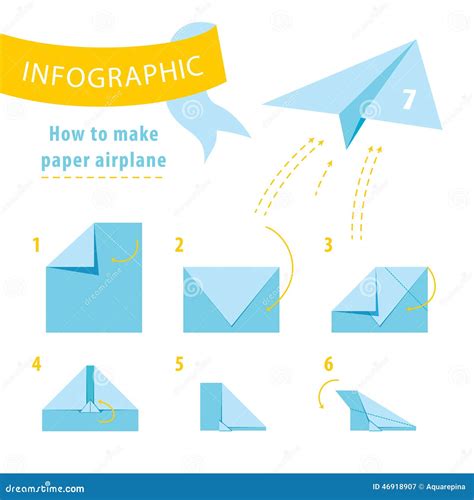 infographic tutorial    paper airplane stock vector image