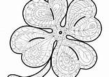 Zentangle Coloring4free Coloring Pages Clover Printable sketch template