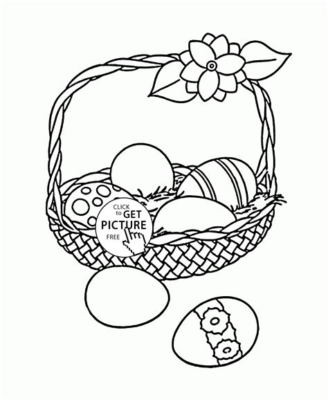 easter eggs   basket coloring page  kids holidays coloring