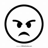 Angry Smiley Outline Emoji Face Drawing 123freevectors Simple Vector sketch template