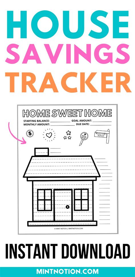 house savings tracker printable savings tracker save  house
