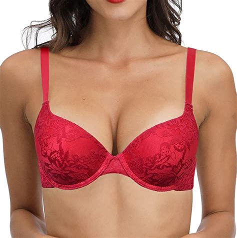 womens padded push up lace bra underwired demi add a cup everyday