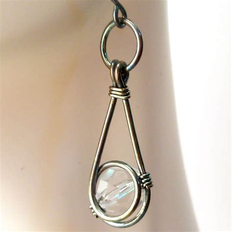 wire wrapped jewelry handmade sterling silver earrings