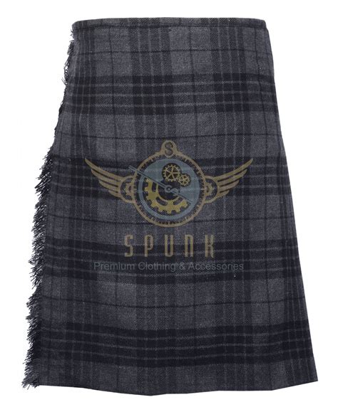 Scottish 8 Yard Grey Watch Kilt For Men Highland Traditional Kilt Size 48