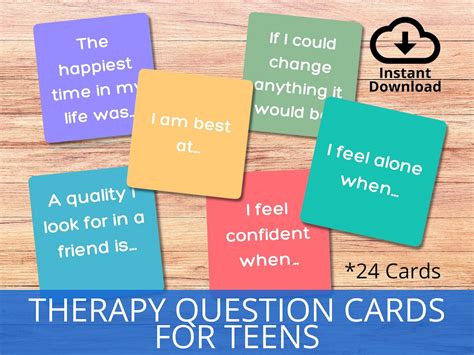 therapy question cards  teens conversation starter cards etsy