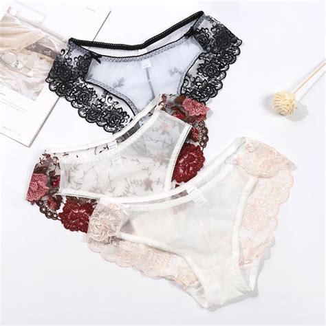Women Sexy Cotton Crotch Seamless Lace Floral Panties Low Waist