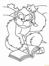 Coloring Pages Writing Funny Animal Monkey Cute Apes Color Colour Clipart Ape Coloringbay Library Popular sketch template