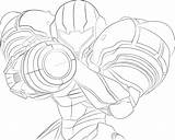 Samus Metroid Aran Anonymous Lineart sketch template