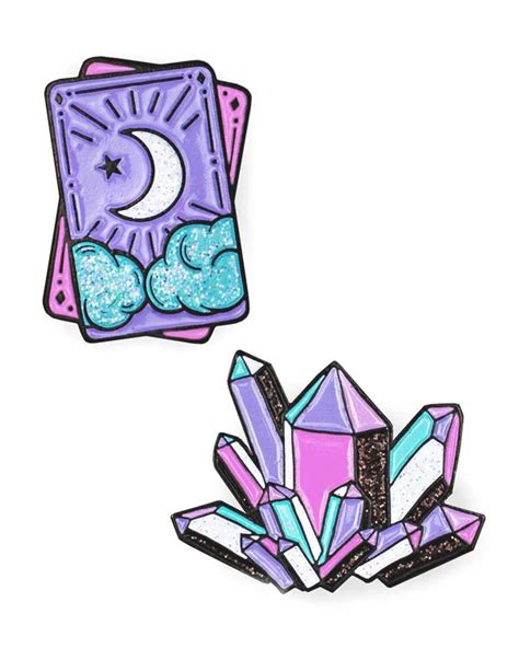tarot and crystal pin set crystals art drawing crystal drawing book