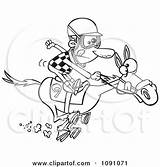Horse Jockey Racing Man Illustration Clipart Outlined Toonaday Vector Royalty Riding Clip Printable Race Poster Print Rhino Outline Cartoon Ron sketch template