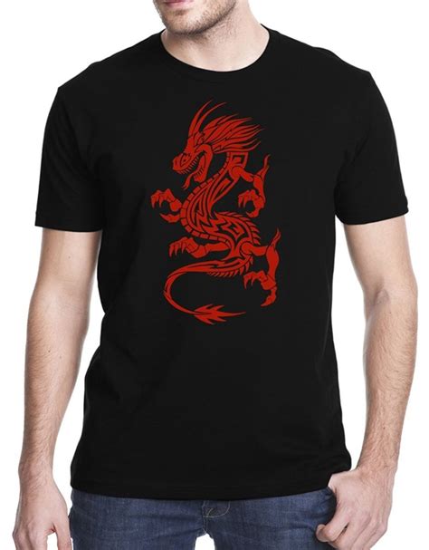 Cool Funny T Shirt Men High Quality Tees Red Dragon T Shirt In T Shirts