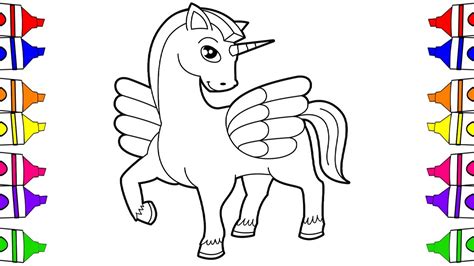 draw unicorn unicorn coloring pages  kids setoys youtube
