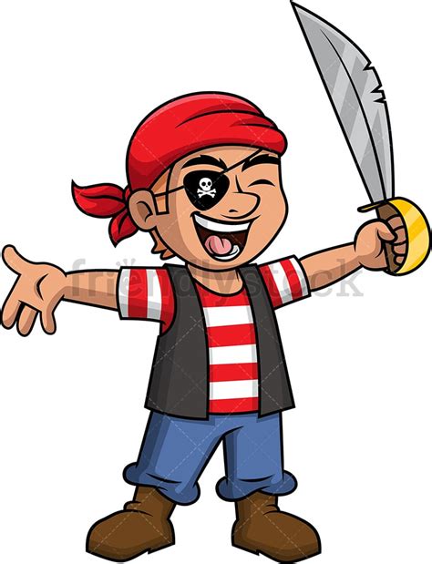 joyful male pirate cartoon clipart vector friendlystock