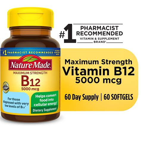 Nature Made Maximum Strength Vitamin B12 5000 Mcg Softgels Dietary