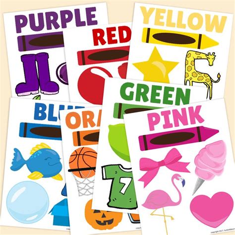 preschool color learning cards  printable fun