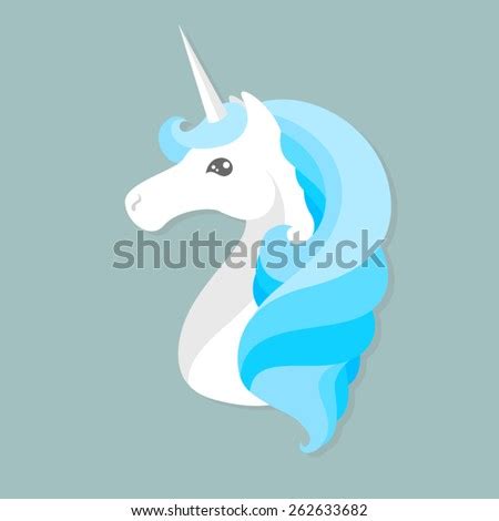 unicorn head profile clip art  vector vector