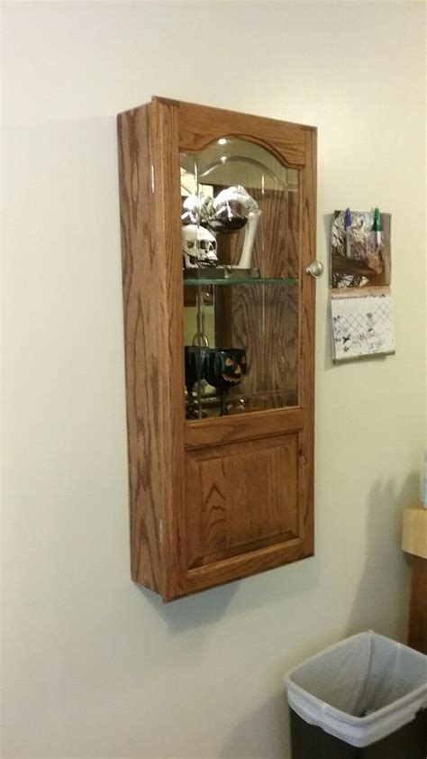 wall mounted oak wineliquor cabinet built  george