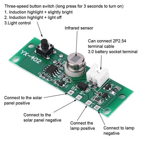 generic solar lamp circuit board yx    sensitive   wall light control sensor