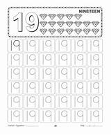 Number 19 Worksheets Coloring Writing Getcoloringpages sketch template