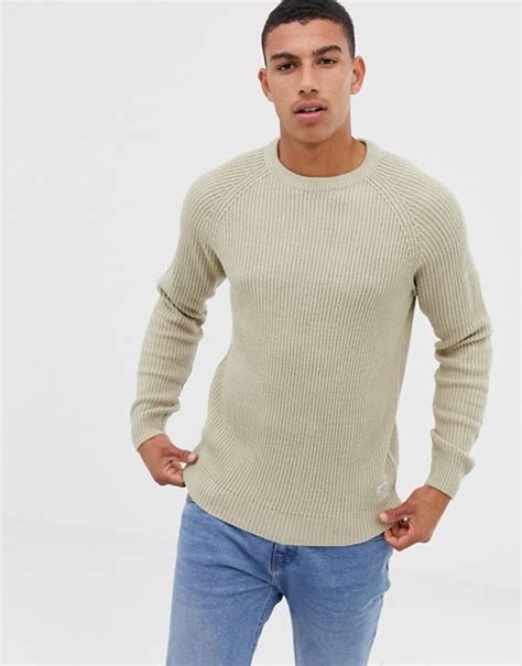 Jack And Jones Originals Knitted Sweater With Ribbed Detail Asos