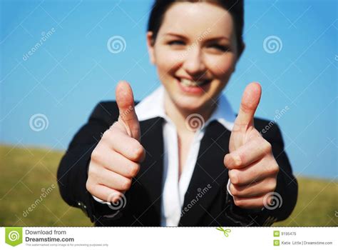 thumbs  stock image image  field businesswoman