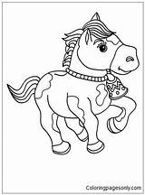 Cute Pages Horse Coloring Color sketch template