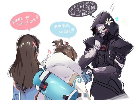 reaper is shy about his new accessory overwatch know your meme