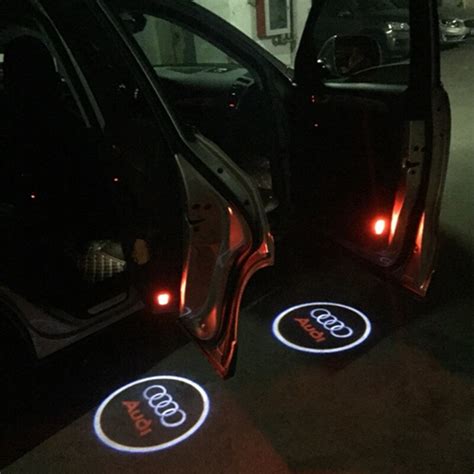 2x Car Led Courtesy Door Projector Light Logo Light Projector For Audi