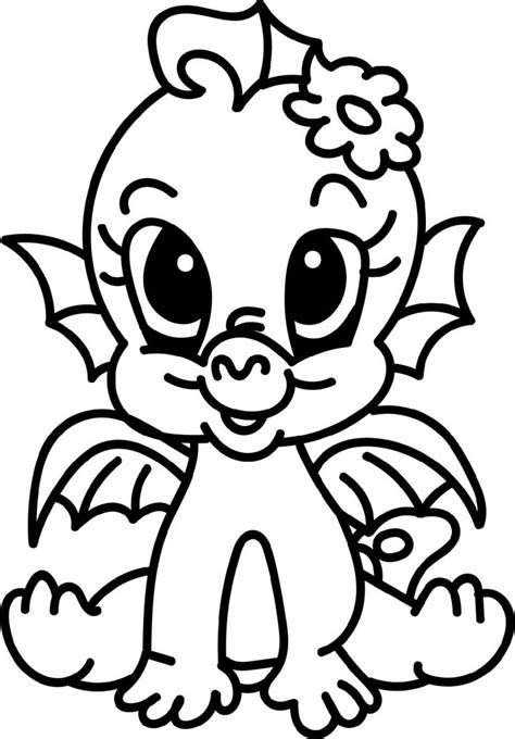 cartoon baby dragon coloring pages archives  coloring