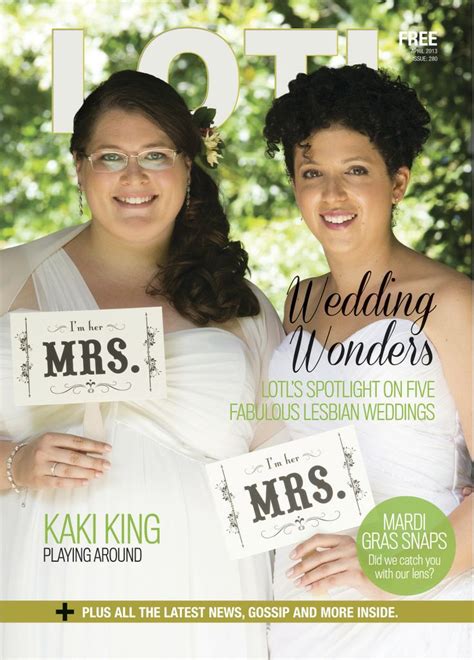 lotl april 2013 lesbian wedding mardi gras magazine cover