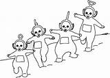 Teletubbies Uphill Sliding Walking Coloring Size Color Print sketch template
