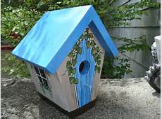 Handmade Hand Painted Bird House Blue Country by JuliesGiftbox