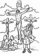 Coloring Pages Cross Kids Jesus Stations Crucifixion Children Bible sketch template