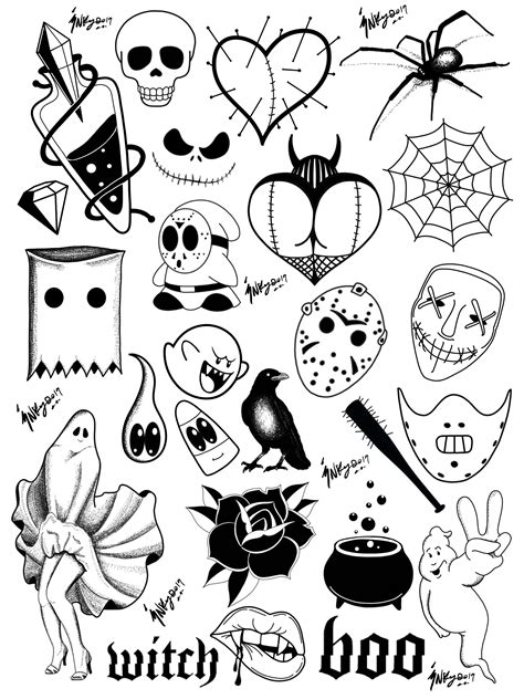 halloween flash tattoos   tarot card readings   tatto mrinkwells