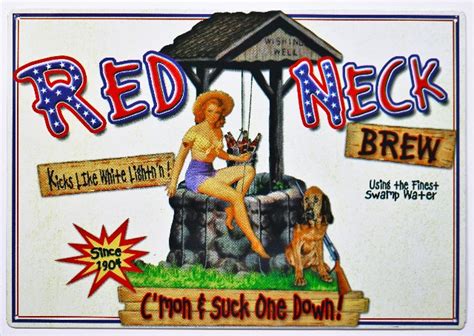 red neck brew metal sign moonshine beer brewery pin up girl southern belle