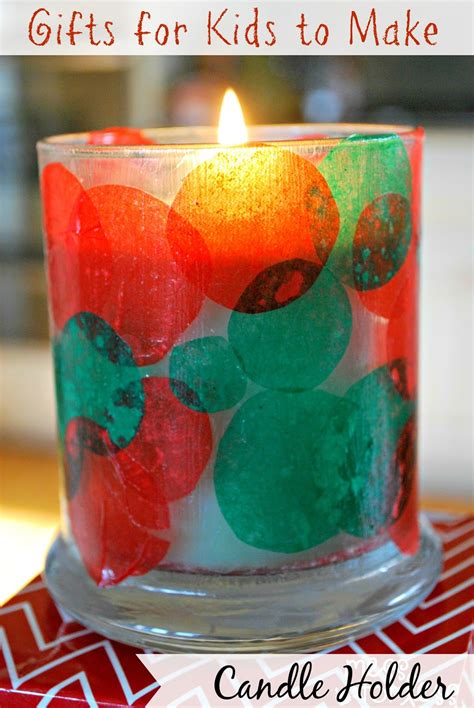 kids christmas craft candle holder mess