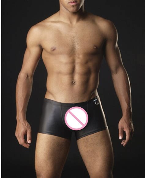 buy high quality sexy men faux leather underwear