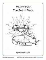 Truth Belt Coloring Bible Pages Kids Printable Activity God Armor Simple Description sketch template