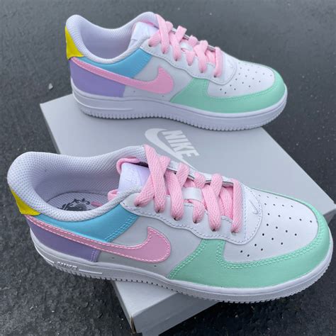 nike air force  sneakers custom pastel colors  street shoes
