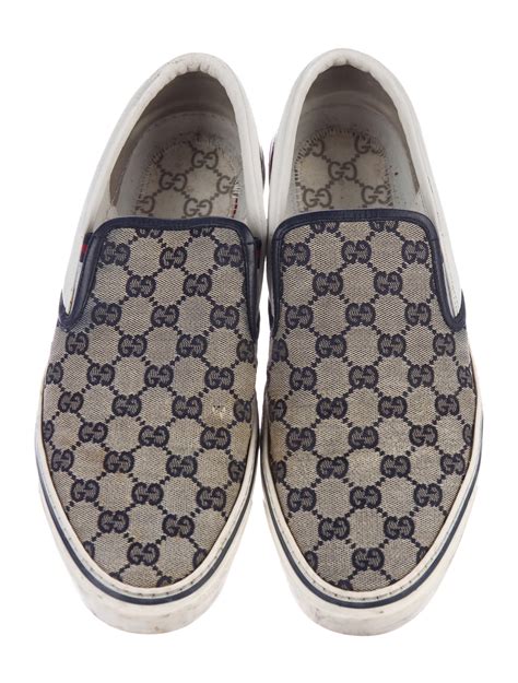 gucci gg canvas slip  sneakers shoes guc  realreal