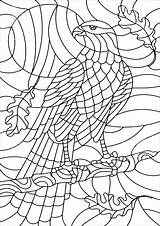 Adultos Vitrail Adulti Aigle Vitraux Colorato Vidrieras Glasmalerei Malbuch Erwachsene Justcolor Paginas Mandalas Magnifique Benton sketch template