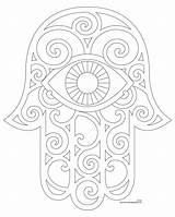 Hand Hamsa Coloring Pages Getcolorings Printable Color sketch template
