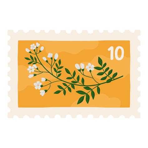 doodle postage stamp illustration  png  transparent