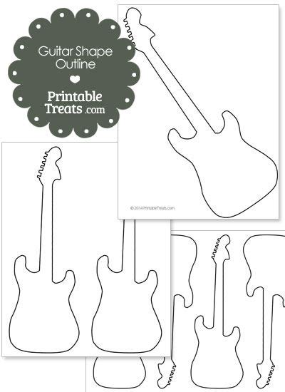 guitar shape outline printable guitar party guitar outline birthday