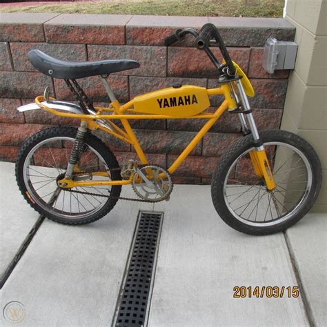 vintage yamaha moto bike  yellow