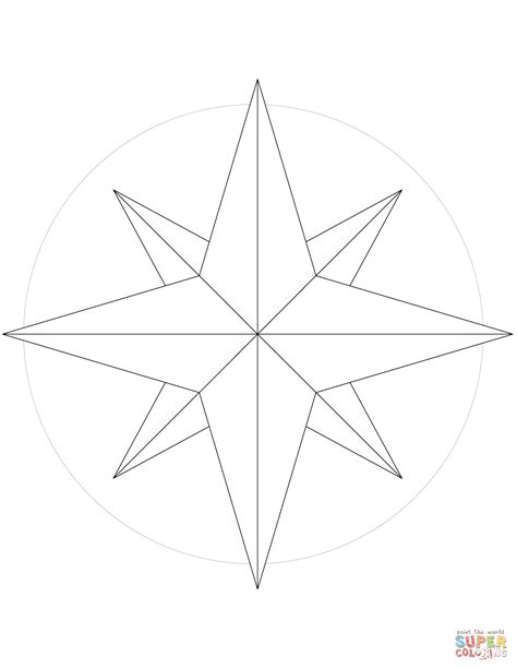 compass rose coloring pages print iremiss