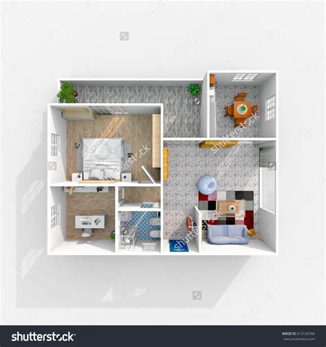 interior rendering  furnished home apartment progettazione  interni planimetrie